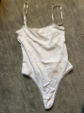Pointelle thong bodysuit