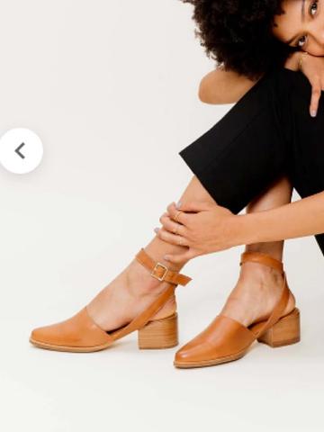 Patina leather ankle wrap heels