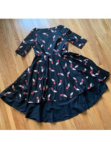 Amber hand and rose print swing dress