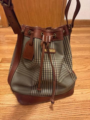 Leather bucket bag