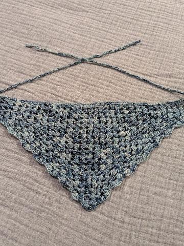 Handmade 100% wool crocheted hair bandana
