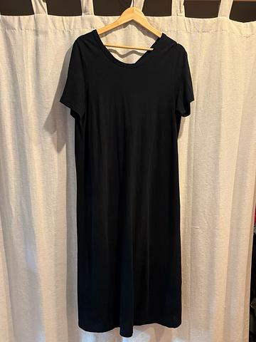 maxi black dress short sleeve