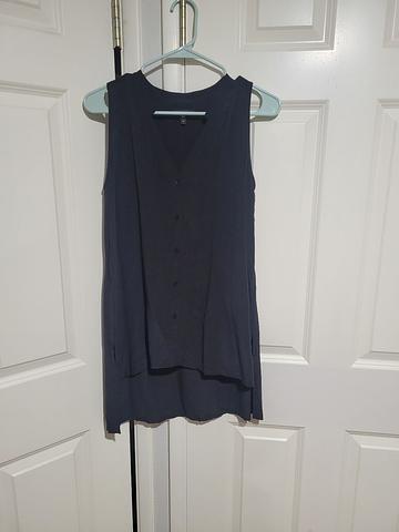 Eileen Fisher black silk top xs