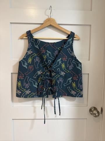 Cropped Front Tie Top