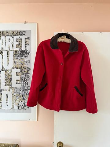 llbean red fleece jacket