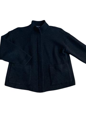 Cotton Boucle Knit Stand Collar Jacket