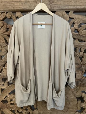 Raw silk cardigan