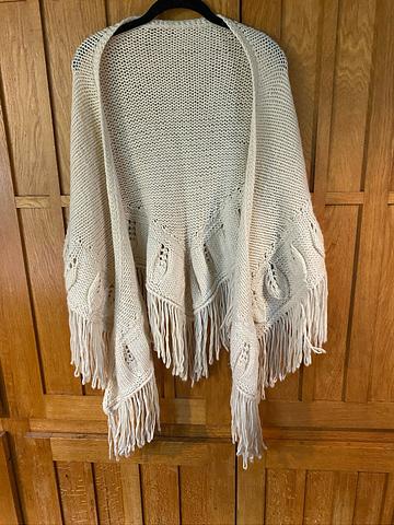 Wool Leaf Knit Shawl