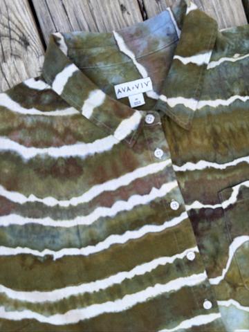 Ava & Viv Linen Blend Ice Dyed Top