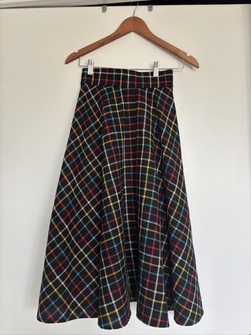70s Plaid Maxi Skirt