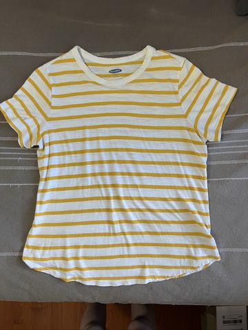yellow striped cotton t-shirt