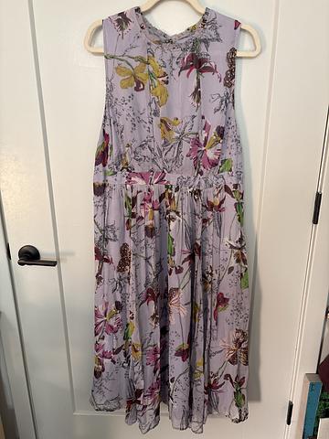 Purple floral midi dress