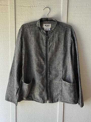 Crosshatch woven zip jacket