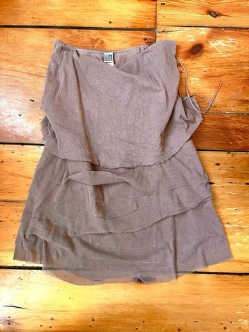 Cotton mesh layered skirt