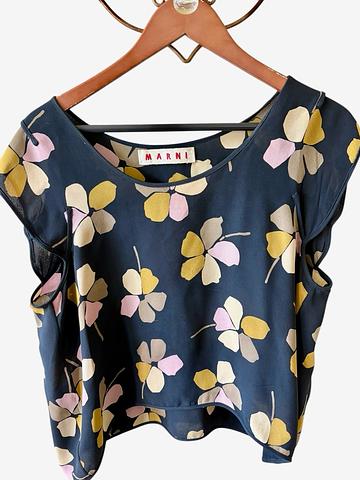 (Italian brand) silk blouse black size large