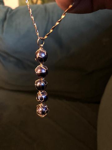 Viking knit pearl pendant