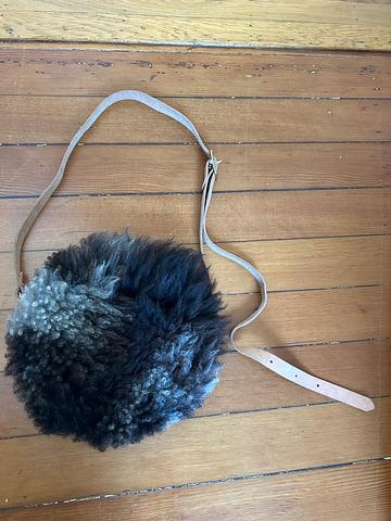 Sheepskin circle bag
