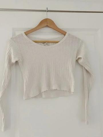 Pointelle long sleeve top