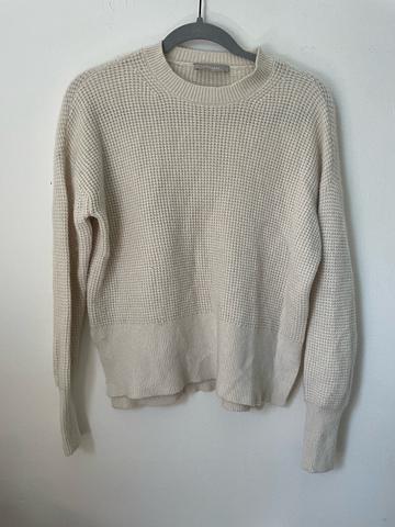 Waffle Split-Hem Cashmere Sweater