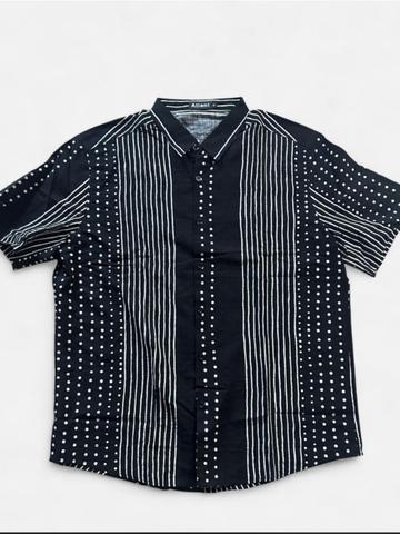 Black and white mod linen style shirt