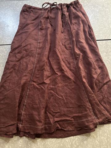 chocolate linen skirt