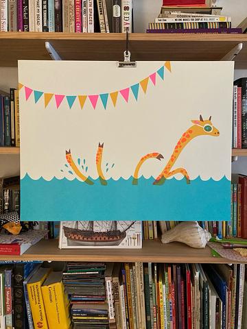 Giraffosplash screenprinted poster (INDIVIDUAL)