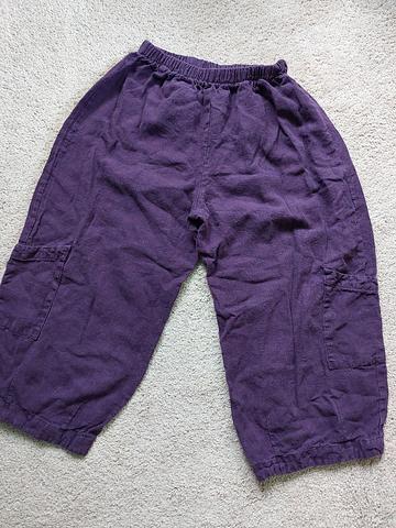 Heavyweight purple linen Casbah pants