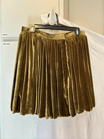 Velvet mini skirt