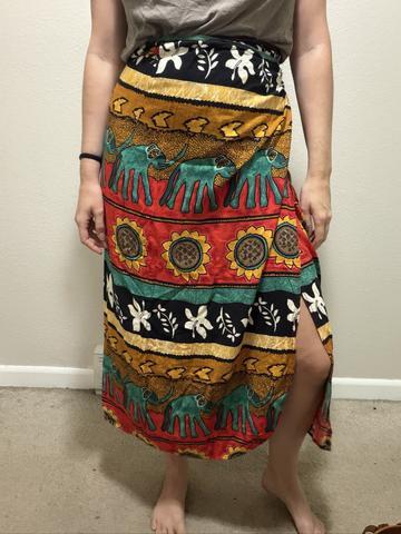 Colorful wrap skirt
