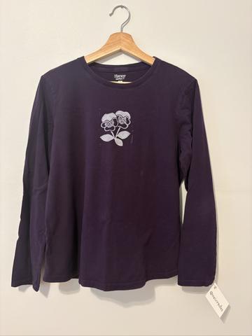 Long-sleeved Purple Pansy Tee