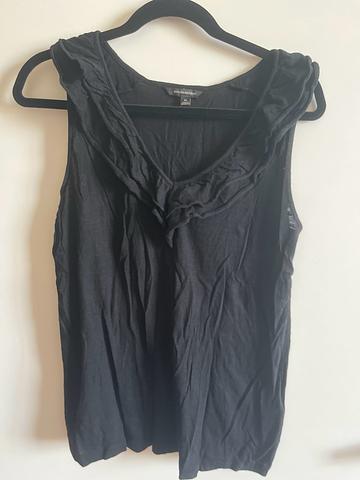 Black ruffle tank top