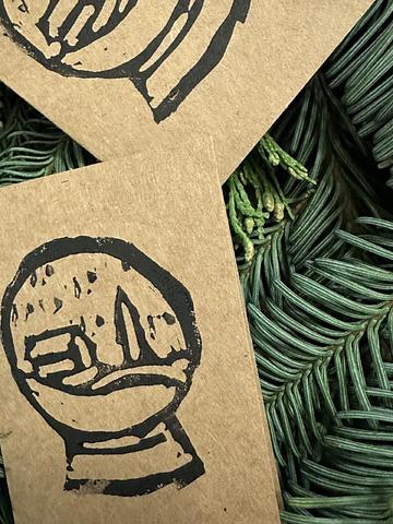 12 Mini Linocut Holiday Cards