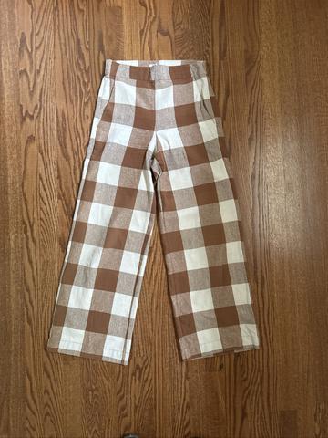 Raw silk trousers