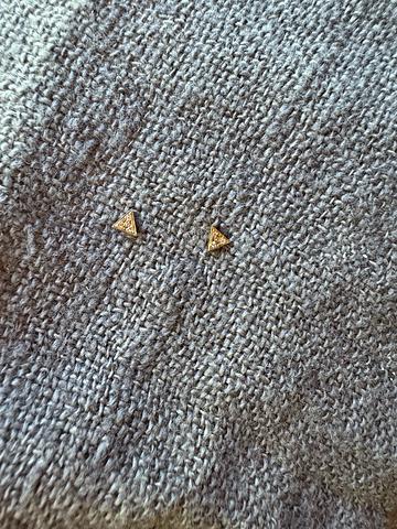 Gold triangle studs