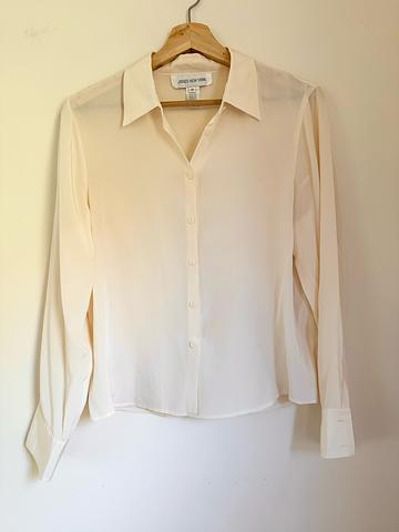 cream silk blouse