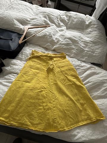 A Line Denim Wrap Skirt