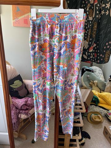 colorful aquatic cotton pants