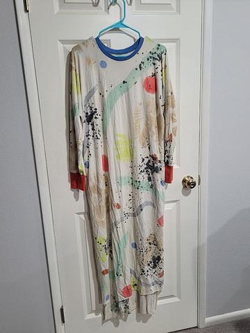 State the Label painted knit Cuff dress Professor Thursby S M OS