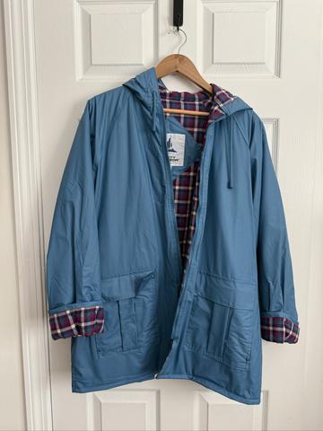 Plaid cotton lined raincoat