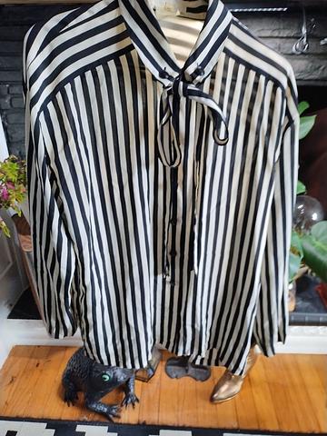 Silk pussy bow blouse