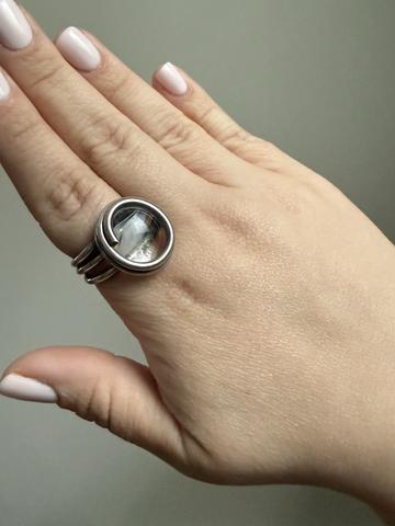 Artisan made captive stone ring