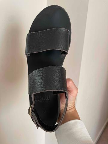 Sseko black leather sandals 10