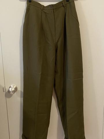 Dark green wool trousers