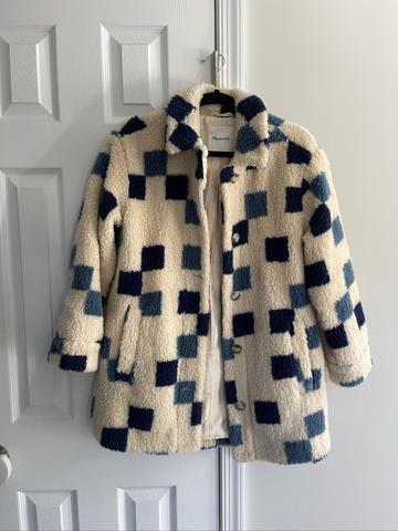 fleece checkered coat