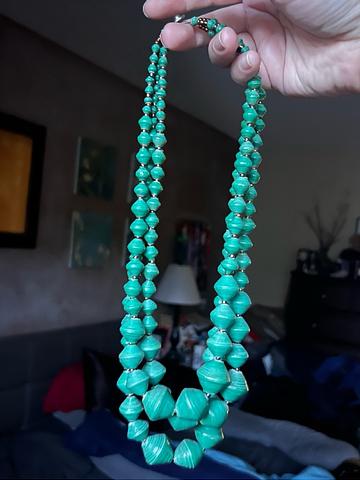 Paper beaded necklace