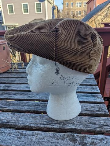 Corduroy flat cap