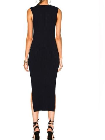 Frame Sleeveless Knit Ribbed Dress