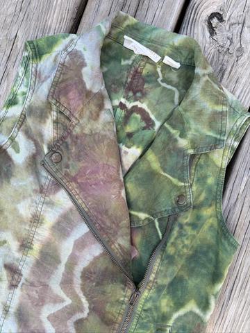 Ice Dyed Linen Moto Vest