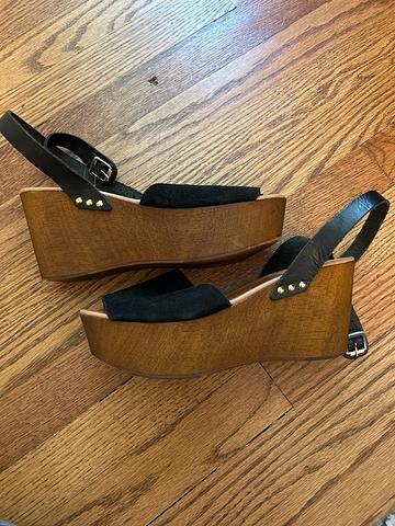 Wood Wedge Sandals