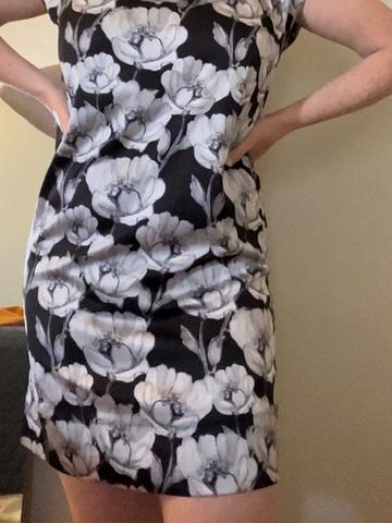 Black and white floral dress